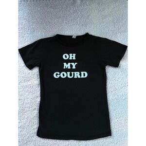 Oh My Gourd Graphic Tee Black Short Sleeve Halloween Fall Pumpkin T-Shirt XS